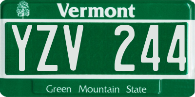 VT license plate YZV244