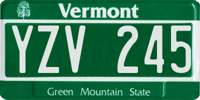VT license plate YZV245