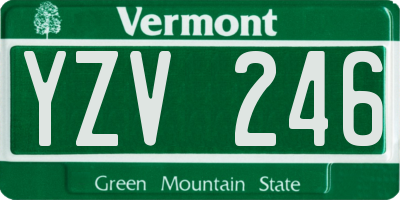VT license plate YZV246