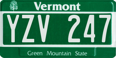 VT license plate YZV247