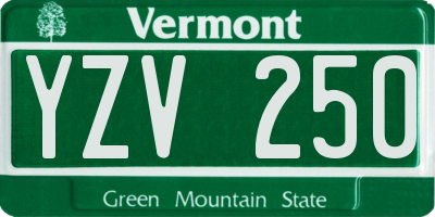 VT license plate YZV250