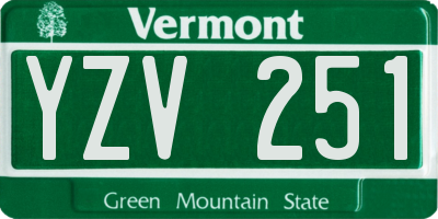 VT license plate YZV251