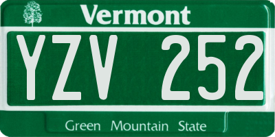 VT license plate YZV252