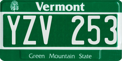 VT license plate YZV253