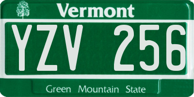 VT license plate YZV256
