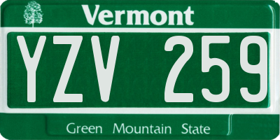 VT license plate YZV259