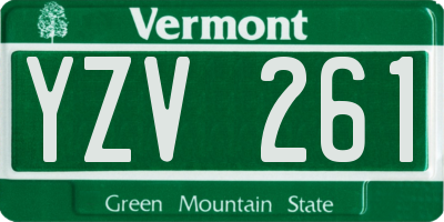VT license plate YZV261