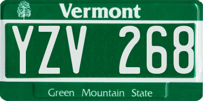 VT license plate YZV268