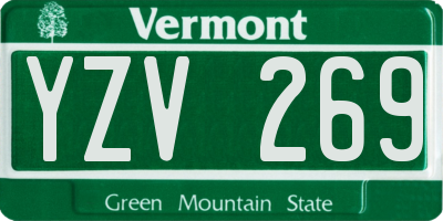 VT license plate YZV269
