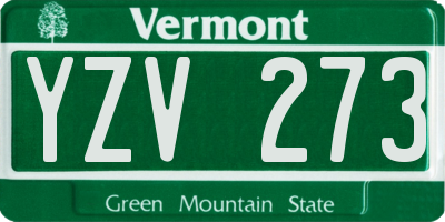 VT license plate YZV273