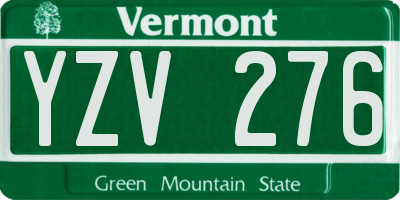 VT license plate YZV276