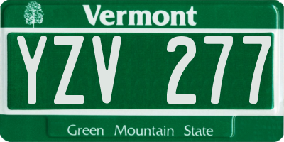 VT license plate YZV277