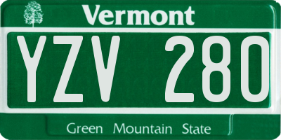 VT license plate YZV280