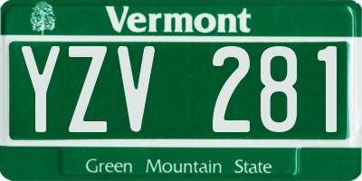 VT license plate YZV281