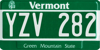 VT license plate YZV282