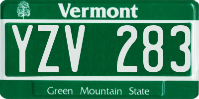 VT license plate YZV283
