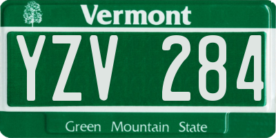 VT license plate YZV284