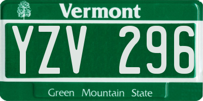 VT license plate YZV296