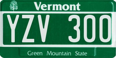 VT license plate YZV300