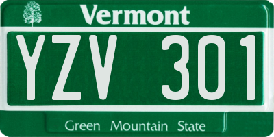 VT license plate YZV301