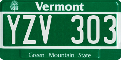 VT license plate YZV303