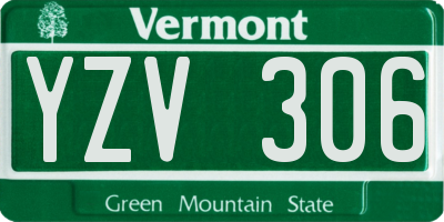 VT license plate YZV306