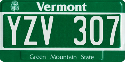 VT license plate YZV307