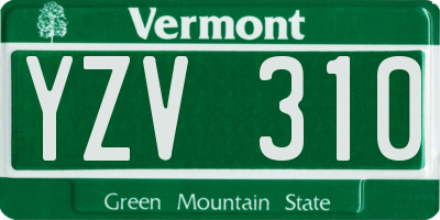 VT license plate YZV310
