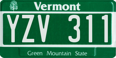 VT license plate YZV311