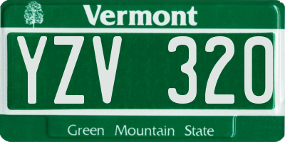 VT license plate YZV320