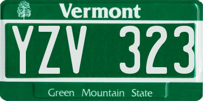 VT license plate YZV323