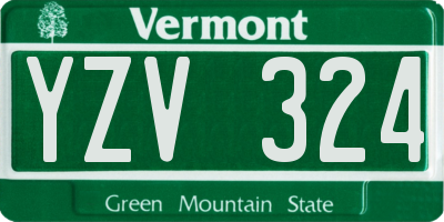 VT license plate YZV324