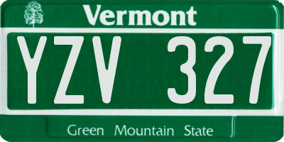 VT license plate YZV327
