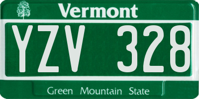 VT license plate YZV328