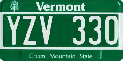 VT license plate YZV330