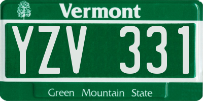 VT license plate YZV331