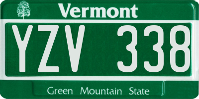 VT license plate YZV338