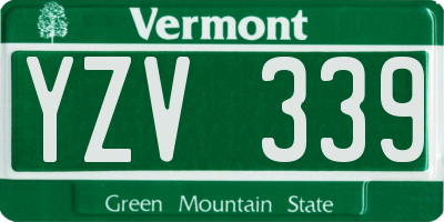 VT license plate YZV339