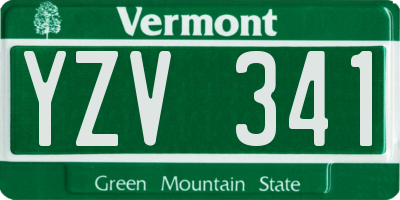 VT license plate YZV341
