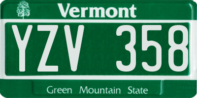 VT license plate YZV358