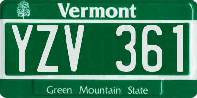 VT license plate YZV361