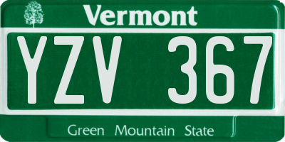 VT license plate YZV367