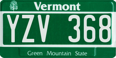 VT license plate YZV368