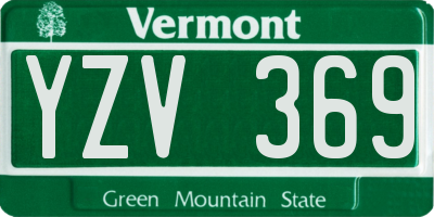 VT license plate YZV369