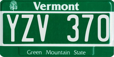 VT license plate YZV370