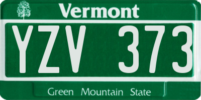VT license plate YZV373