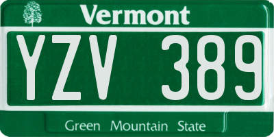 VT license plate YZV389