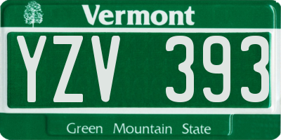 VT license plate YZV393