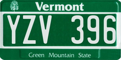 VT license plate YZV396