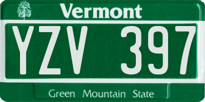 VT license plate YZV397